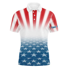 Load image into Gallery viewer, Gradient Us Flag Mens Golf Polo Shirts Custom Patriotic Golf Shirts For Men Golfing Gifts LDT1413