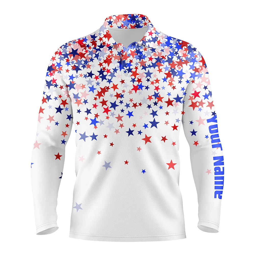 3D American Stars Mens Golf Polo Shirts Custom Patriotic Golf Shirts For Men Golfing Gifts LDT1414