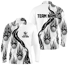 Load image into Gallery viewer, Flame Golf Ball Black White Golf Mens Polo Shirt Personalized Golf Shirts For Men Golfing Gifts LDT0781