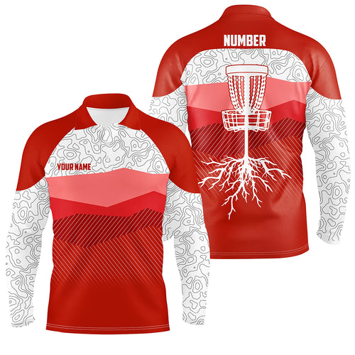 Red Mountains Golf Course Mens Disc Polo Shirt Custom Disc Golf Shirts For Men Cool Golf Gifts LDT0788