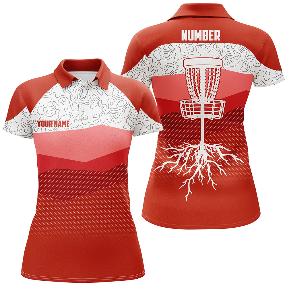 Red Mountains Golf Course Disc Polo Shirt Custom Disc Golf Shirts For Women Cool Golf Gifts LDT0788