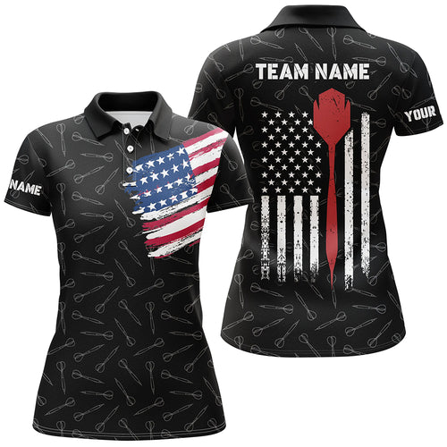 American Flag Darts Polo Shirt Custom Patriotic Darts Shirt For Women Dart Team Jersey LDT0800