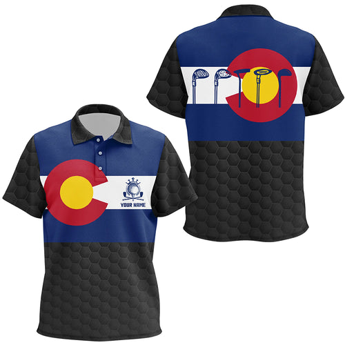 Colorado Flag Black Golf Kids Polo Shirt Custom Patriotic Golf Shirts For Kid Golf Gifts LDT0786