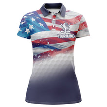 Load image into Gallery viewer, Watercolor Us Flag Womens Golf Polo Shirts Custom Patriotic Golf Shirts For Women Golf Gifts LDT1430