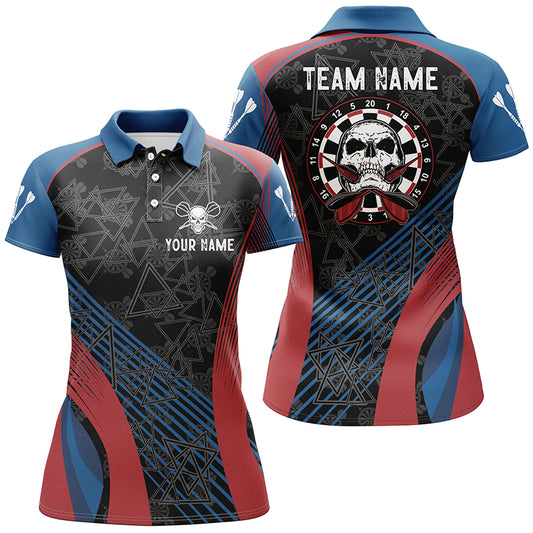 Blue Red Personalized Darts Polo Shirt Custom Skull Women Dart Jerseys Cool Dart Shirts LDT0817
