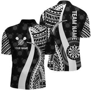 Black White Tribal Personalized Darts Quarter-zip Shirts Custom Cool Darts Jersey For Men LDT0821