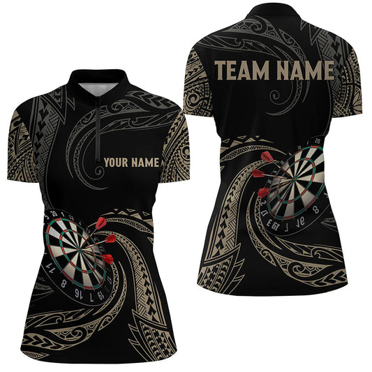 Personalized Roll Tribal Darts Quarter Zip Shirts Custom Women Darts Shirt Dart Jerseys LDT0825