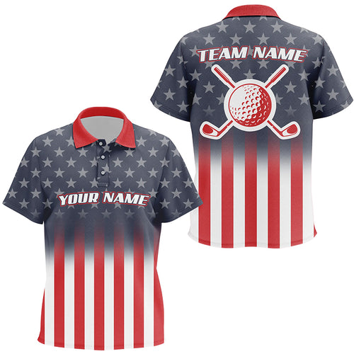 Gradient American Flag Kids Golf Polo Shirt Custom Patriotic Golf Tops For Kid Golf Gifts LDT1048