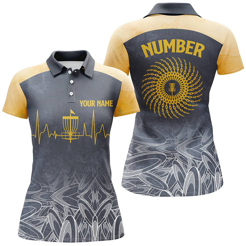 Heartbeat Womens Golf Polo Shirts, Custom Golf Shirts Disc Golf Shirts For Womens, Best Golf Gifts LDT0051
