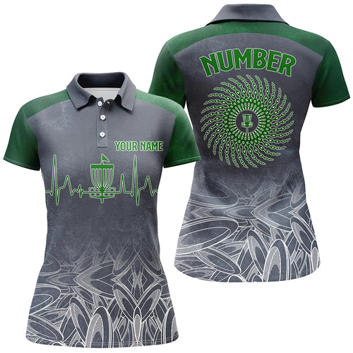 Heartbeat Womens Golf Polo Shirts, Custom Golf Shirts Disc Golf Shirts For Women, Disc Golf Gifts LDT0052