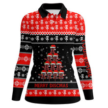 Load image into Gallery viewer, Merry Discmas All Over Print Disc Golf Polo Shirt Custom Christmas Disc Golf Tops For Women LDT0850