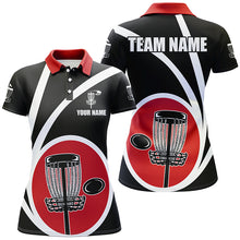 Load image into Gallery viewer, Customized Black Red Womens Disc Golf Polo Shirts Cool Disc Golf Shirt For Team Golf Gifts LDT1244