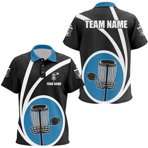 Customized Black Blue Kids Disc Golf Polo Shirts Cool Disc Golf Shirt For Kid Team Golf Gifts LDT1245