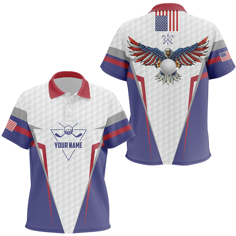 American Flag Unisex Golf Polo Shirt Custom Us Eagle Golf Shirts For Kids Patriotic Golf Gifts LDT0254