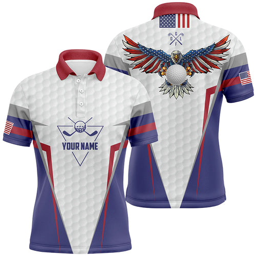 American Flag Golf Polo Shirt Custom Us Eagle Golf Shirts For Men Patriotic Golf Gifts LDT0254