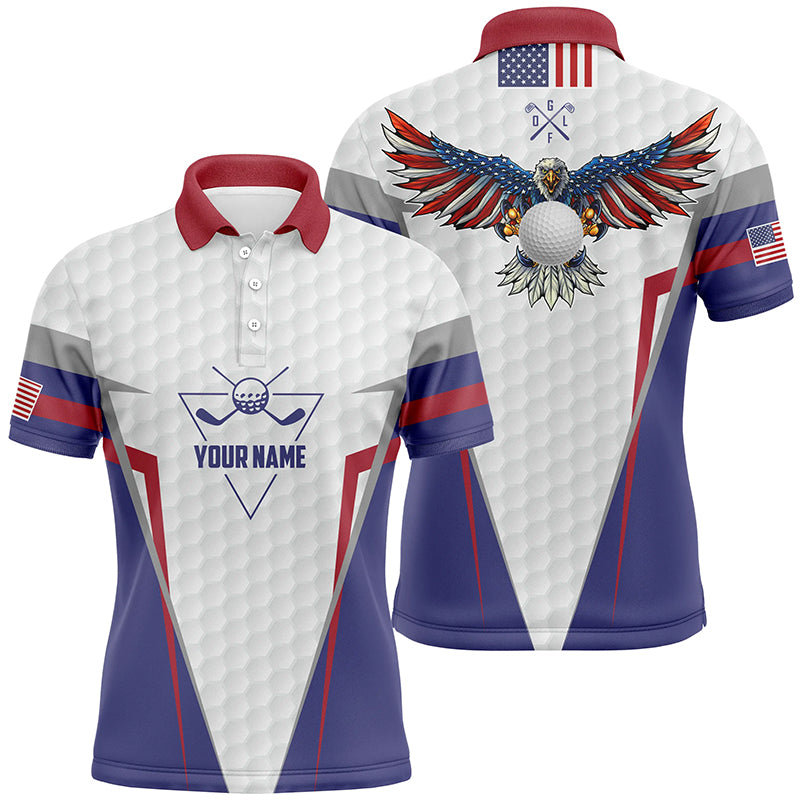 American Flag Golf Polo Shirt Custom Us Eagle Golf Shirts For Men Patriotic Golf Gifts LDT0254