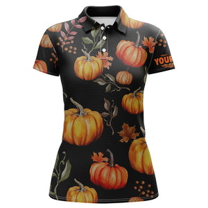 Watercolor Pumpkin Thanksgiving Golf Polo Shirt Customized Fall Pattern Golf Shirts For Women LDT0878