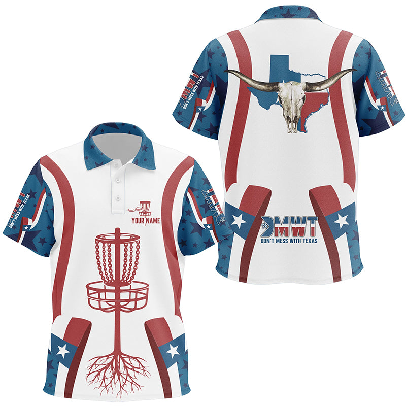 Texas Flag Longhorn Unisex Kid Disc Golf Shirt Custom Patriotic Disc Golf Shirts For Kid Golf Gifts LDT0268