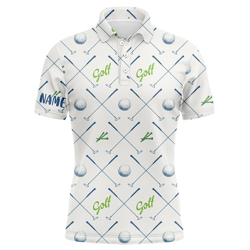 Golf Pattern Seamless Mens Polo Shirts Custom Name Cool Golf Shirts For Men Golf Gifts LDT0570