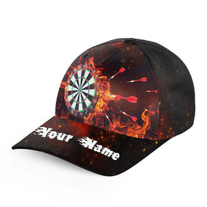 Personalized Darts Hat Custom Fire Flame Dartboard Darts Cap For Dart Team Darts Gifts LDT1282