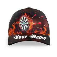 Load image into Gallery viewer, Personalized Darts Hat Custom Fire Flame Dartboard Darts Cap For Dart Team Darts Gifts LDT1282