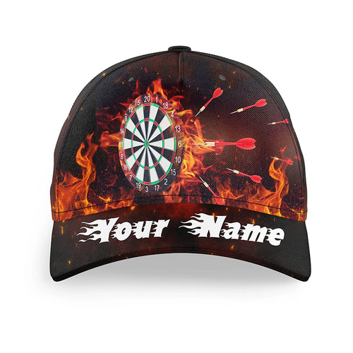 Personalized Darts Hat Custom Fire Flame Dartboard Darts Cap For Dart Team Darts Gifts LDT1282