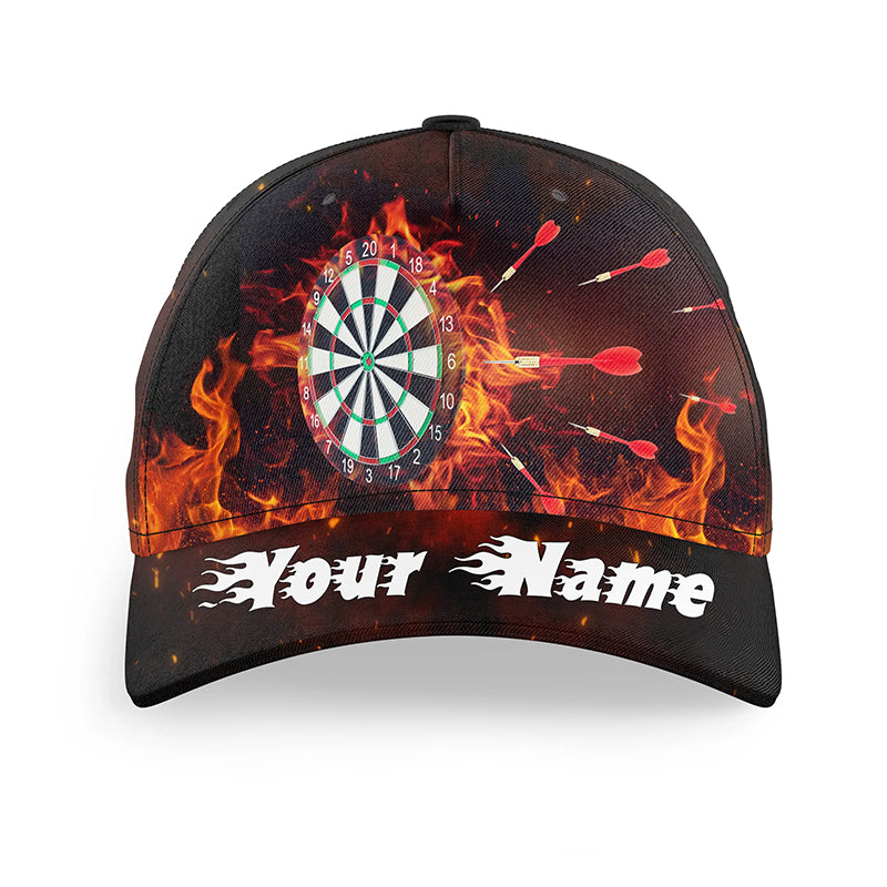 Personalized Darts Hat Custom Fire Flame Dartboard Darts Cap For Dart Team Darts Gifts LDT1282