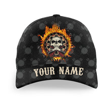 Load image into Gallery viewer, Personalized Darts Flame Skull Baseball Hats Custom Fire Crazy Darts Cap For Dart Players Darts Gift LDT1291