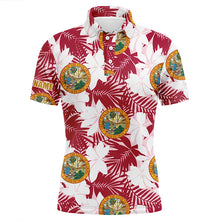 Load image into Gallery viewer, Florida Flag Seamless Pattern Usa Mens Golf Polo Shirts Custom Red Tropical Golf Shirts For Men LDT0273