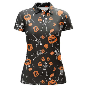 Funny Skeleton Halloween Golf Shirts For Women Horror Pumpkin Golf Gifts For Halloween Lover LDT0297