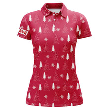 Load image into Gallery viewer, Christmas Tree Seamless Womens Red Golf Tops Customized Polo Golf Shirts For Women Golf Gifts LDT0618