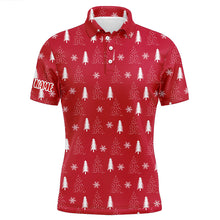 Load image into Gallery viewer, Christmas Tree Seamless Mens Red Golf Tops Customized Polo Golf Shirts For Men Golf Gifts LDT0618