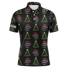 Load image into Gallery viewer, Neon Christmas Tree And Santa Mens Golf Polo Shirts Custom Funny Golf Shirts For Men LDT0621