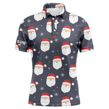 Load image into Gallery viewer, Happy Santa Christmas Grey Mens Golf Polo Shirts Customized Funny Golf Outfit For Mens LDT0622