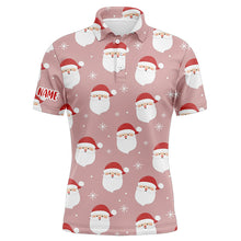 Load image into Gallery viewer, Happy Santa Christmas Pink Mens Golf Polo Shirts Customized Funny Golf Outfit For Mens LDT0623