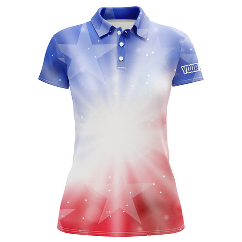 Gradient American Flag Golf Polo Shirts Patriotic Usa Golf Shirts For Women Cool Golf Gifts LDT0637