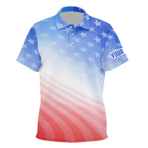 Gradient American Flag Kids Golf Polo Shirts Patriotic Usa Golf Shirts For Kid Cool Golf Gifts LDT0638