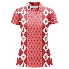 Load image into Gallery viewer, Christmas Gifts &amp; Trees Pink Red Women Golf Polos Custom Golf Shirts For Women Cute Golf Gift LDT0641