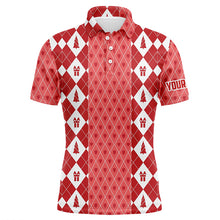 Load image into Gallery viewer, Christmas Gifts &amp; Trees Pink Red Men Golf Polos Custom Golf Shirts For Men Cute Golf Gift LDT0641