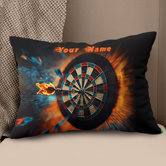 Darts On Fire Custom Pillow Personalized Darts Gift For Dart Player LDT1122