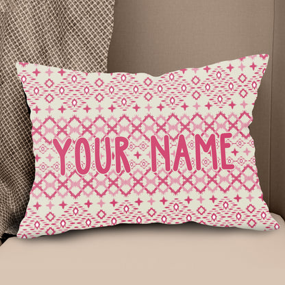 Geometric Pink Paisley Custom Throw Pillow Personalized Golfing Gifts LDT1130