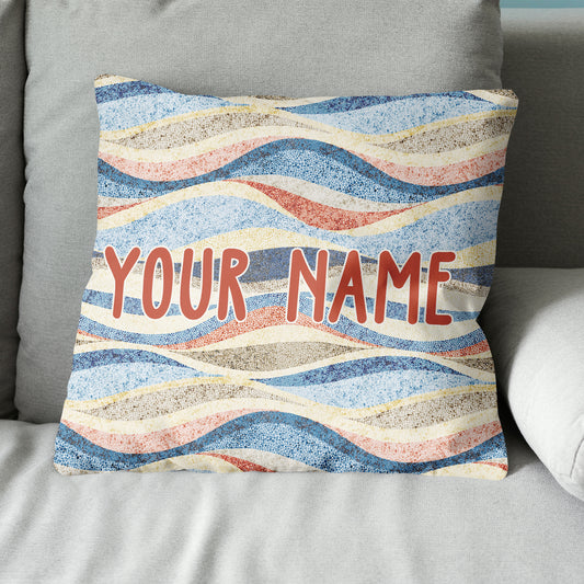 Rainbow Wavy Pattern Vintage Custom Pillow Personalized Pillow Gifts LDT1134