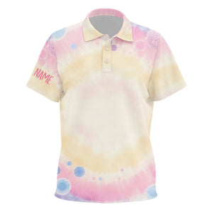 Pastel Tie Dye 3D Print Kids Golf Polo Shirts Custom Name Golf Shirts For Kid Golf Gifts LDT1307