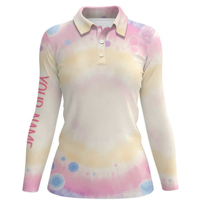 Pastel Tie Dye 3D Print Womens Golf Polo Shirts Custom Name Golf Shirts For Women Golf Gifts LDT1307