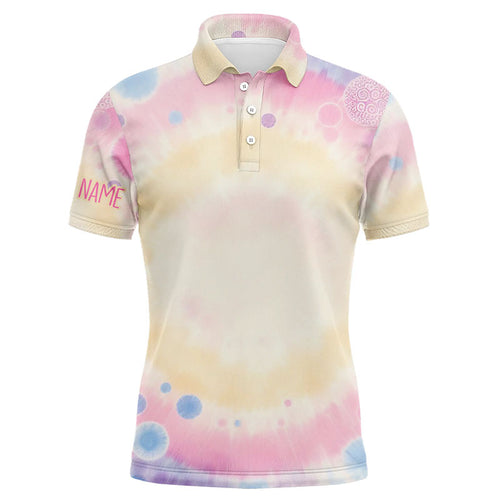 Pastel Tie Dye 3D Printing Mens Golf Polo Shirts Custom Name Golf Shirts For Men Golf Gifts LDT1307