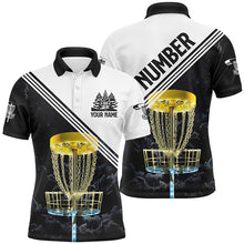 Load image into Gallery viewer, Mens Disc Golf Polo Shirt Custom Golden Disc Golf Basket, Personalized Disc Golf Shirts For Men LDT0090