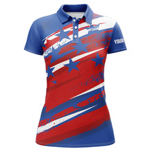 Load image into Gallery viewer, American Flag Womens Golf Polo Shirts Custom Patriotic Golf Shirts For Women Golfing Gifts LDT1468