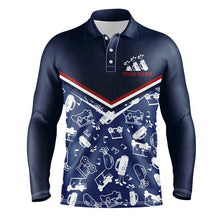 Load image into Gallery viewer, Mens Golf Polo Shirts Custom Name Navy Golf Equipment Seamless, Personalized Golf Shirts For Men LDT0102