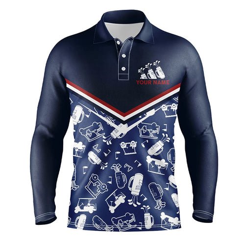 Mens Golf Polo Shirts Custom Name Navy Golf Equipment Seamless, Personalized Golf Shirts For Men LDT0102