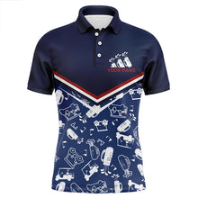Load image into Gallery viewer, Mens Golf Polo Shirts Custom Name Navy Golf Equipment Seamless, Personalized Golf Shirts For Men LDT0102